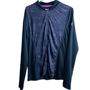 Everlast Sport Black Purple Full Zip Workout Athletic Track Jacket Size Large